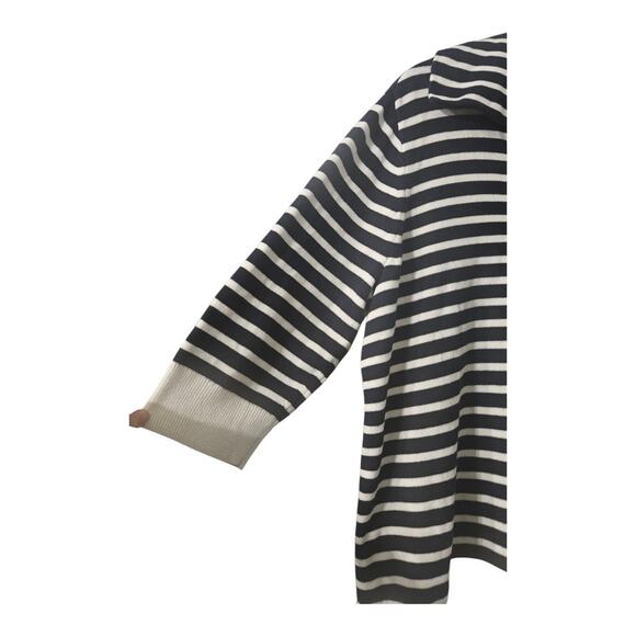 J. Jill Striped Split Collar Sweater Nautical Womens Size XL 3/4 Sleeves - Picture 4 of 7